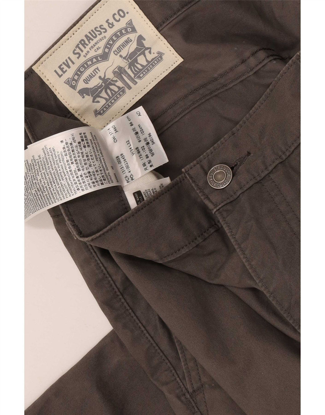 Levi's Herren gerade Chinohose W34 L32 graue Baumwolle