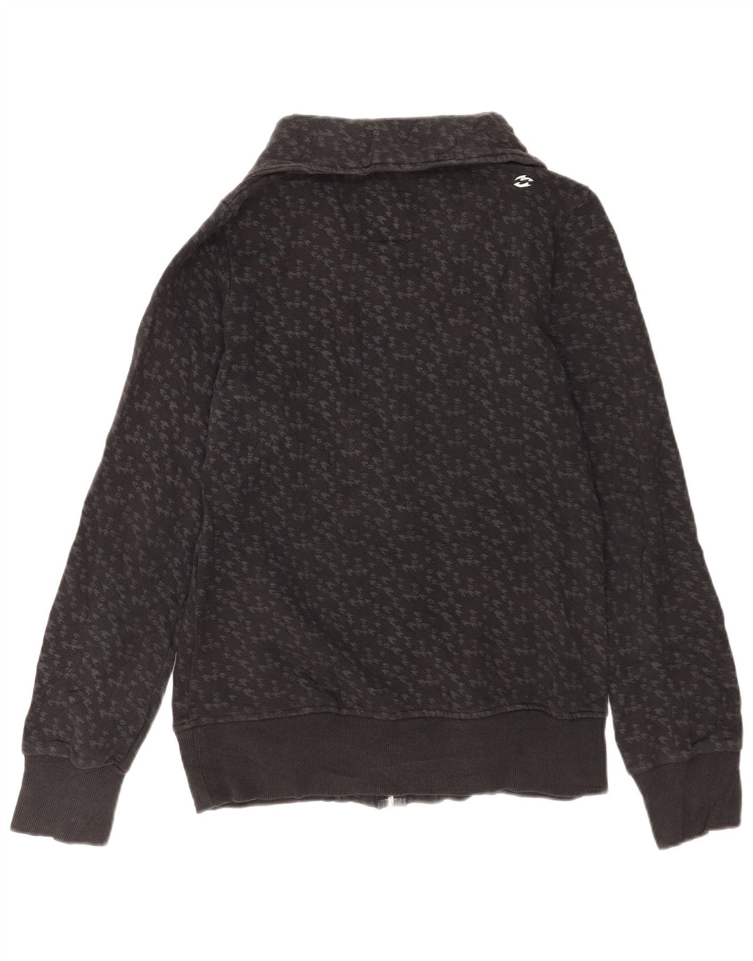 Billabong Damen-Trainingsanzug-Top-Jacke, UK-Größe 44, Größe L, graue Baumwolle mit Hahnentrittmuster
