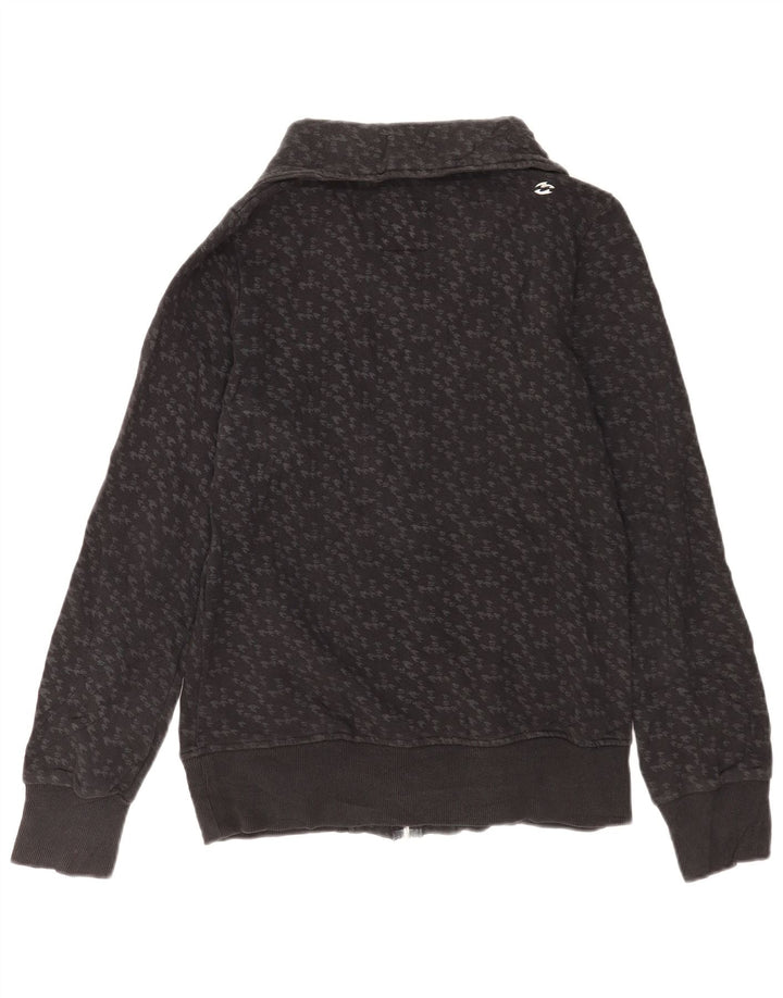 Billabong Damen-Trainingsanzug-Top-Jacke, UK-Größe 44, Größe L, graue Baumwolle mit Hahnentrittmuster