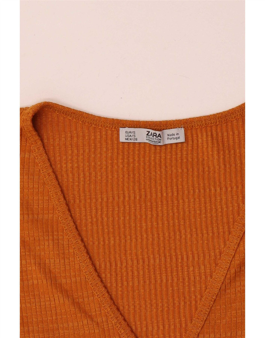 Zara Damen T-Shirt Top UK 10 Small Orange