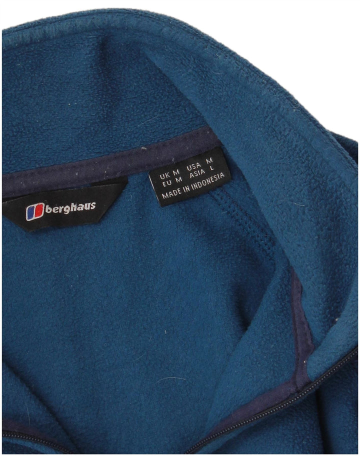 Berghaus Herren-Fleecepullover mit Reißverschluss am Hals, mittelblau, Farbblock