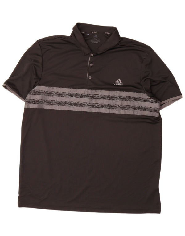 Adidas Herren Primegreen Poloshirt XL Schwarz gestreift Polyester