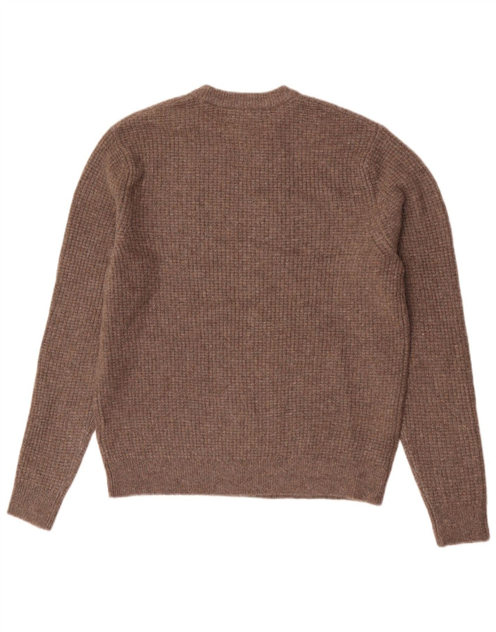Marks & Spencer Herren-Pullover mit Rundhalsausschnitt, mittelbraunes Acryl