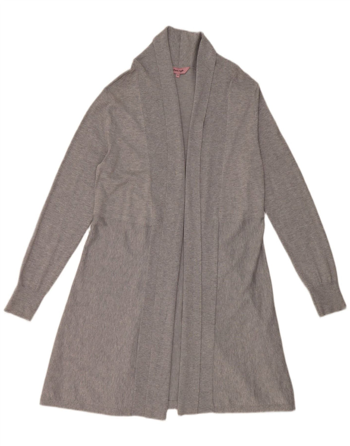 Phase Eight Damen Longline Open Cardigan Pullover UK 14 Mittelgraue Viskose