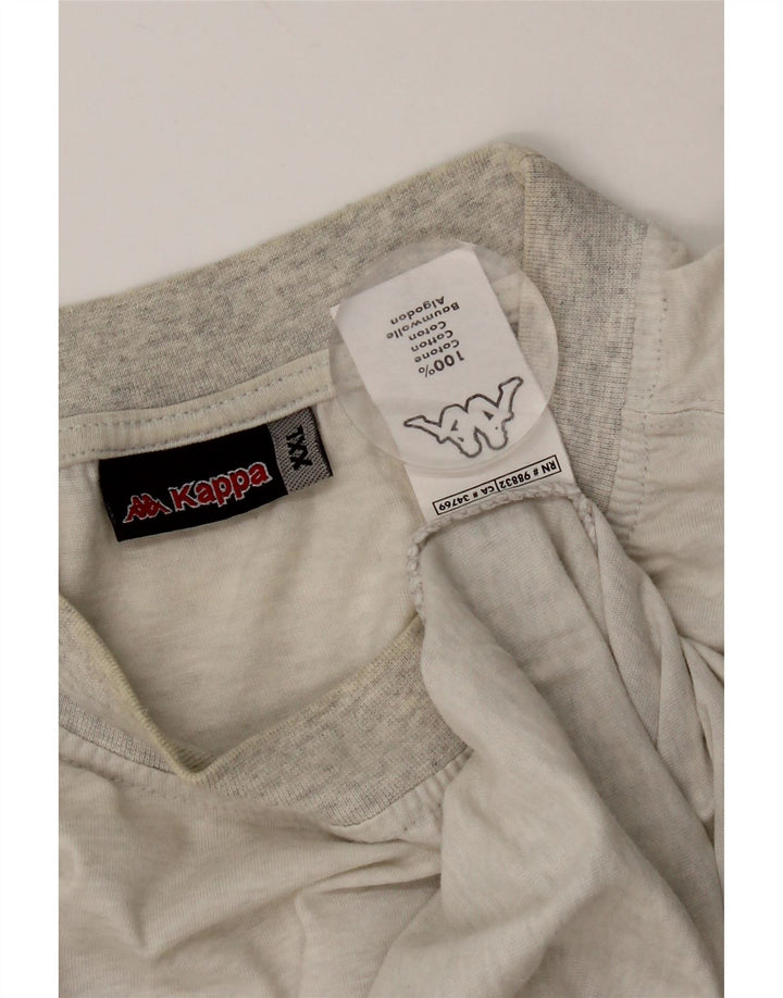 Kappa Herren T-Shirt Top 2XL Grau meliert Baumwolle