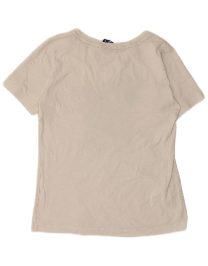 Champion Damen Grafik T-Shirt Top UK 14 Medium Weiß
