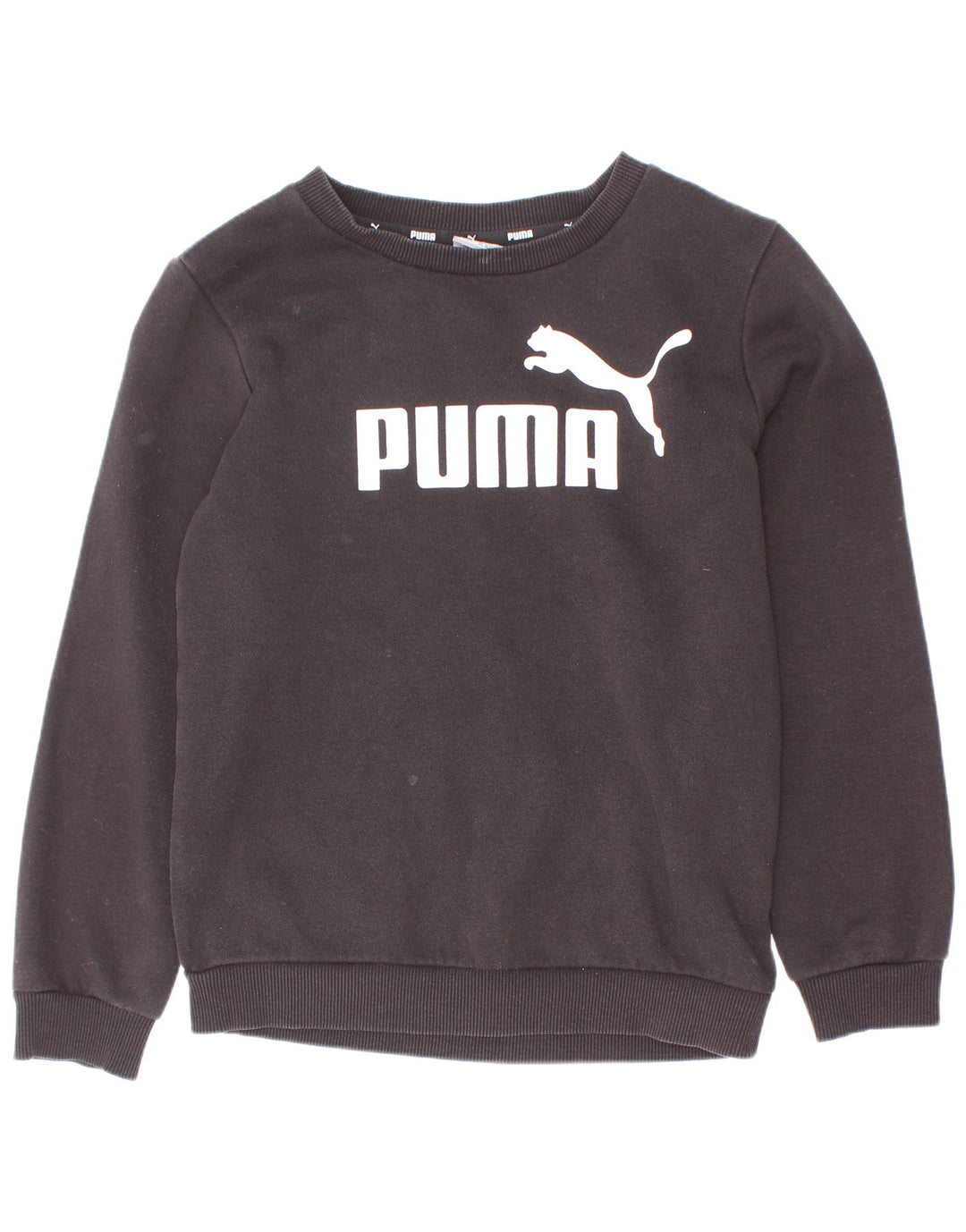 Puma Jungen Grafik-Sweatshirt-Pullover 7–8 Jahre, schwarze Baumwolle