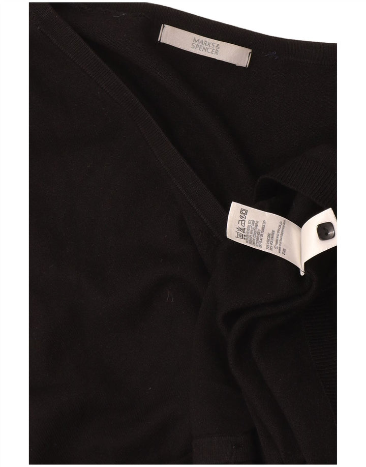 Marks & Spencer Damen-Cardigan-Pullover UK 14 Mittelschwarze Viskose