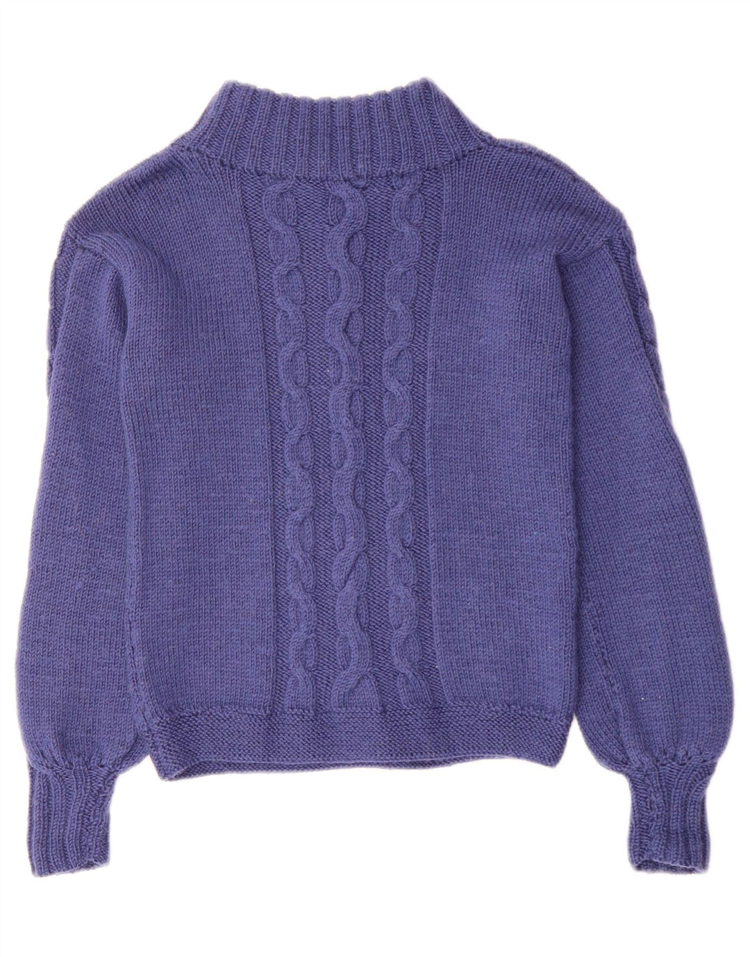 VINTAGE Damen Rollkragenpullover Pullover UK 10 Small Marineblau