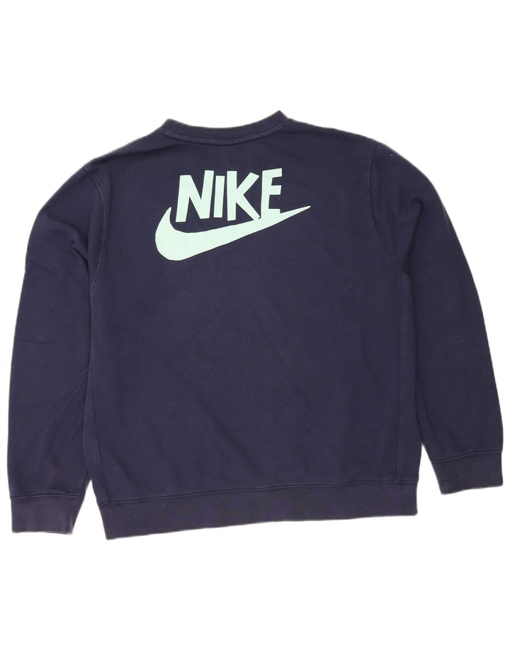 Nike Herren-Sweatshirt mit Grafik, mittelblaue Baumwolle