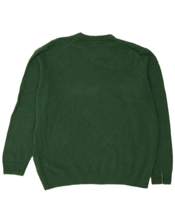 Lacoste Herren-Pullover mit klassischer Passform und V-Ausschnitt, Größe 7 2XL, grüne Wolle