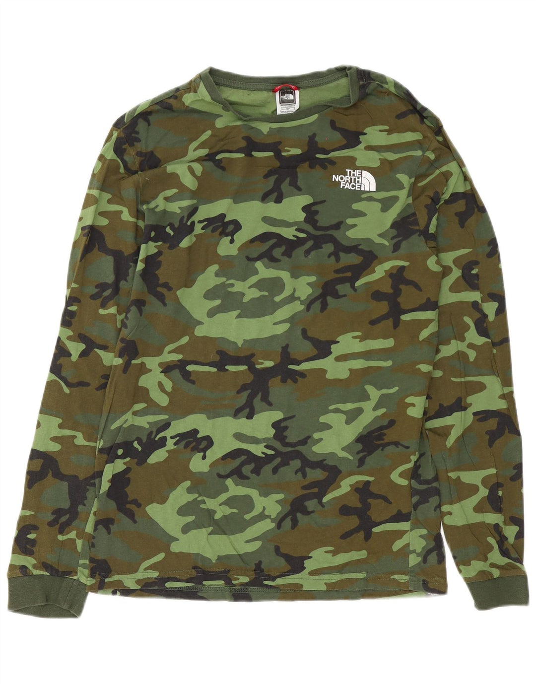 The North Face Herren-Oberteil, langärmelig, klein, grün, Camouflage-Baumwolle