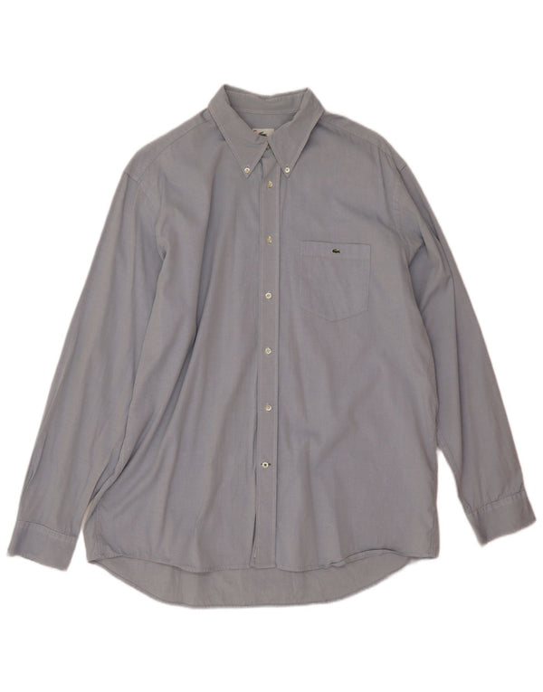 Lacoste Herrenhemd Größe 44 XL Blaue Baumwolle