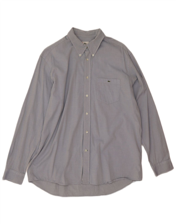 Lacoste Herrenhemd Größe 44 XL Blaue Baumwolle