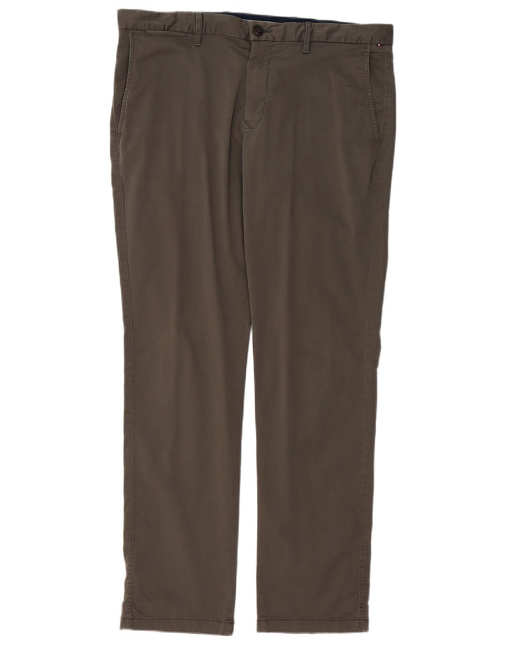 TOMMY HILFIGER Herren Slim Chinohose W36 L32 Graue Baumwolle