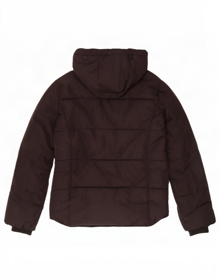 Topshop Damen-Jacke mit Kapuze, gepolstert, Größe S, UK 8, Schwarz, Polyester
