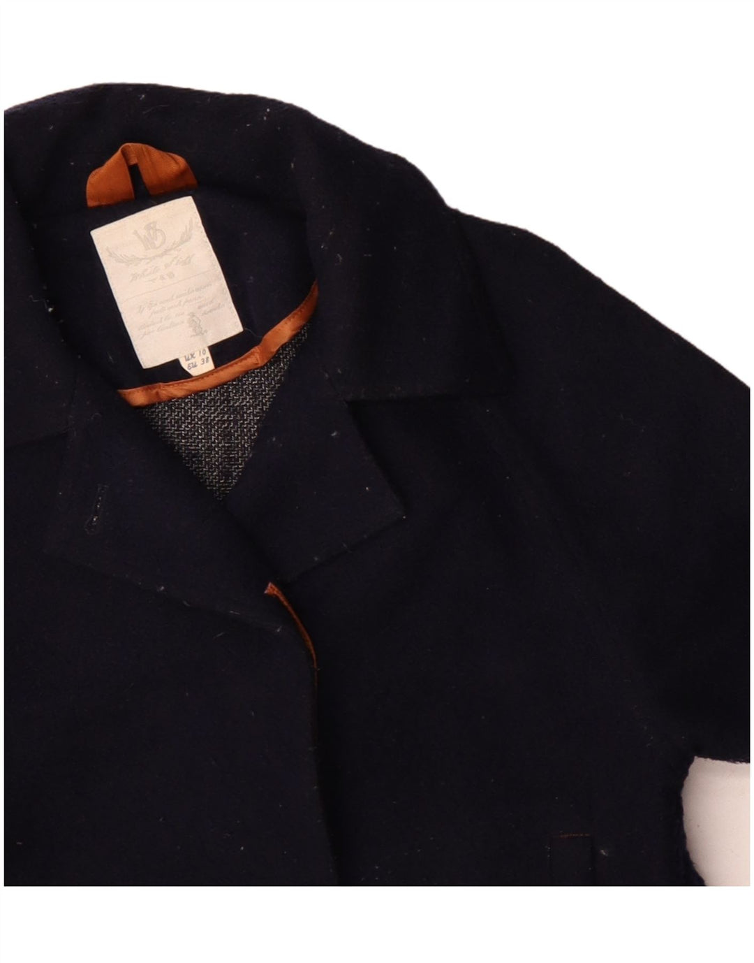 White Stuff Damen Übergroße Bomberjacke UK 10 Small Marineblaue Wolle