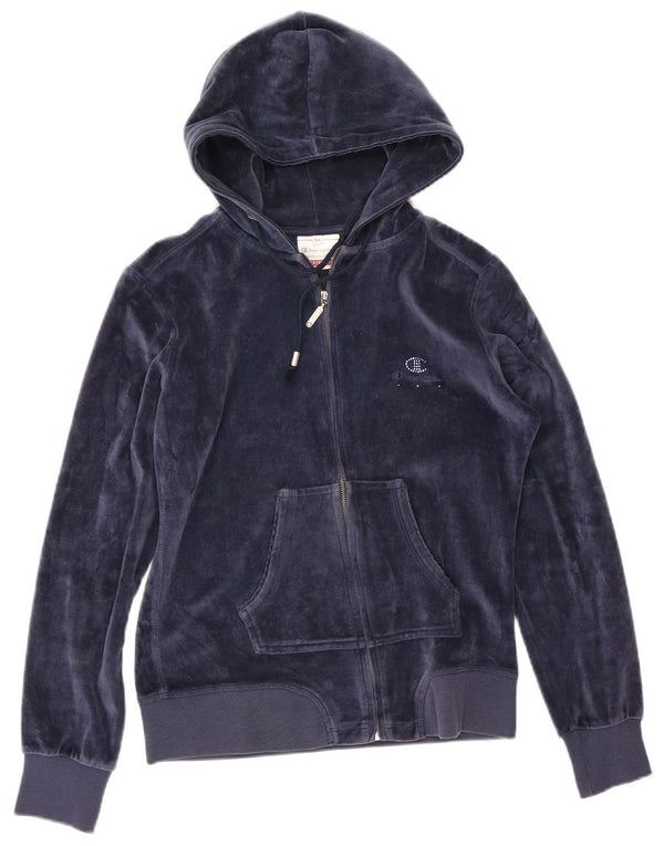 Champion Damen Heritage Fit Zip Hoodie Pullover UK 14 Medium Marineblau