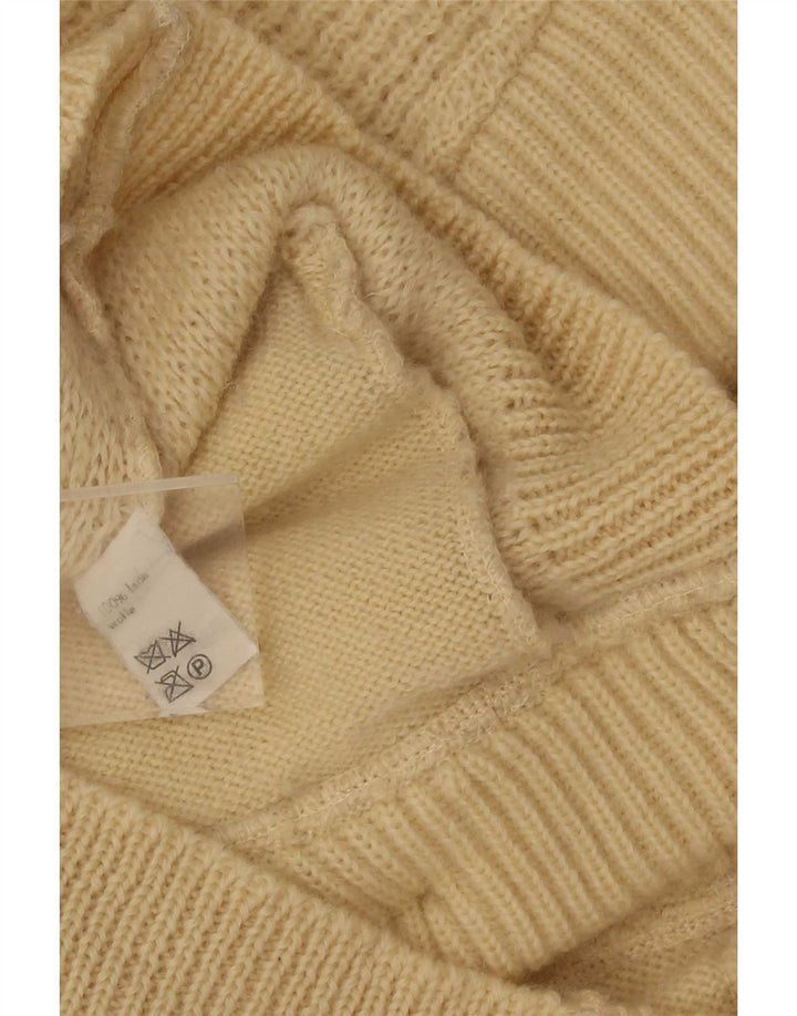 Vintage Herren Cardigan Pullover IT 50 Mittelbeige Wolle