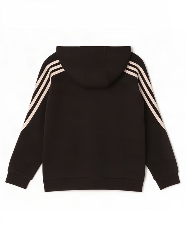 Adidas Jungen-Kapuzenpullover mit Reißverschluss, 9–10 Jahre, schwarze Baumwolle
