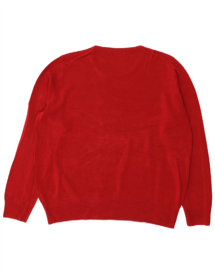 Marks & Spencer Herren-Pullover mit U-Boot-Ausschnitt, Größe L, Rot