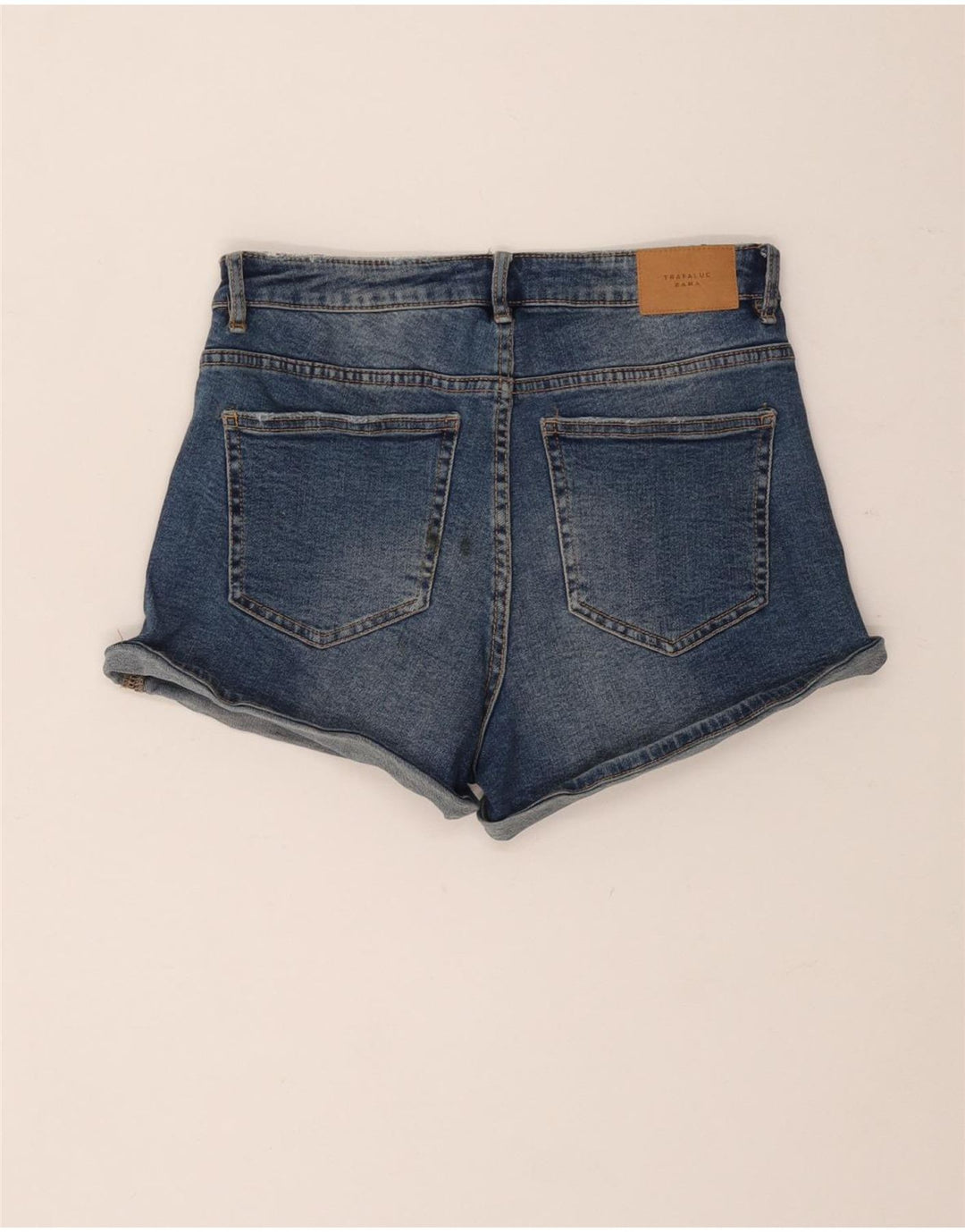 Zara Damen Distressed Denim Shorts EU 36 XS W26 Blau