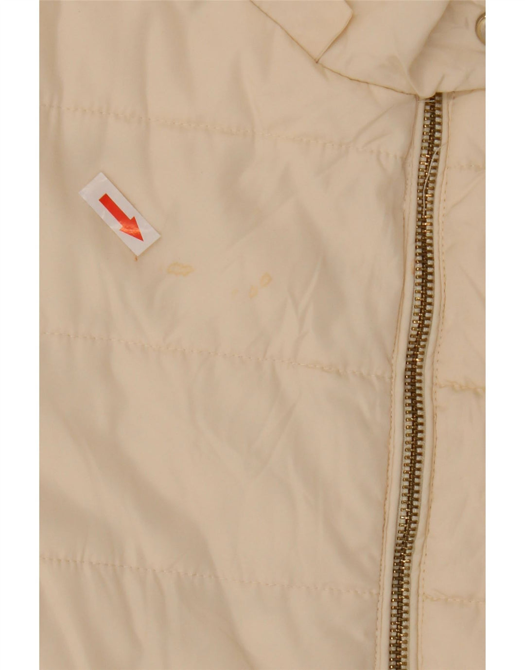 Zara Damen Übergroße wattierte Jacke UK 10 Small Weiß Polyester