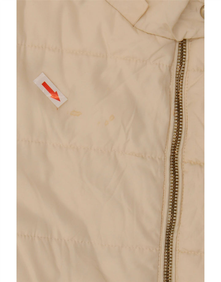 Zara Damen Übergroße wattierte Jacke UK 10 Small Weiß Polyester