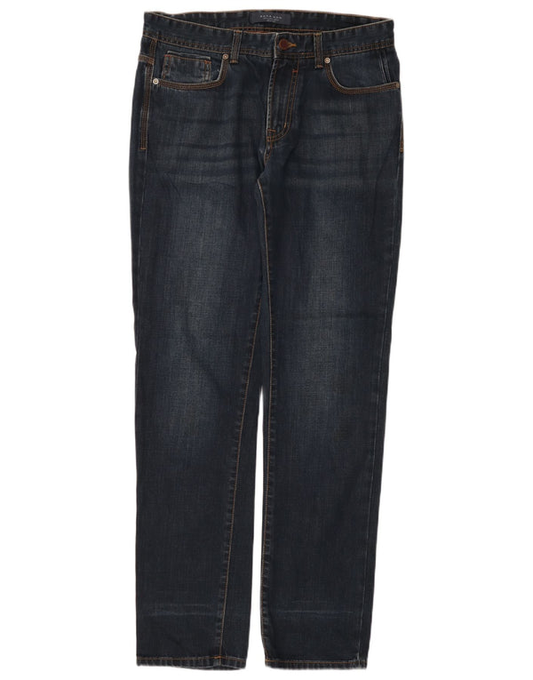 Gerade Jeans für Herren von Zara, EU 44, Größe L, W34, L33, Marineblau, Baumwolle