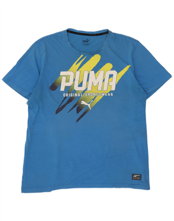 Puma Herren Grafik T-Shirt Top 2XL Blau