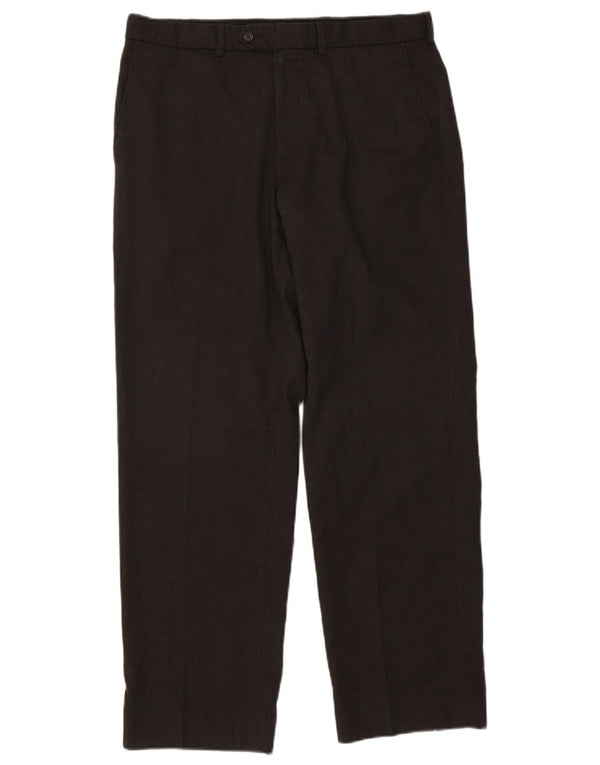 Gerade Herren-Anzughose von Marks & Spencer, W34, L31, schwarze Wolle