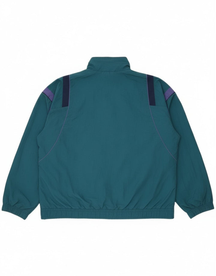 Vintage Herren-Trainingsanzug mit lockerer Passform, Jacke, groß, blau, Farbblock
