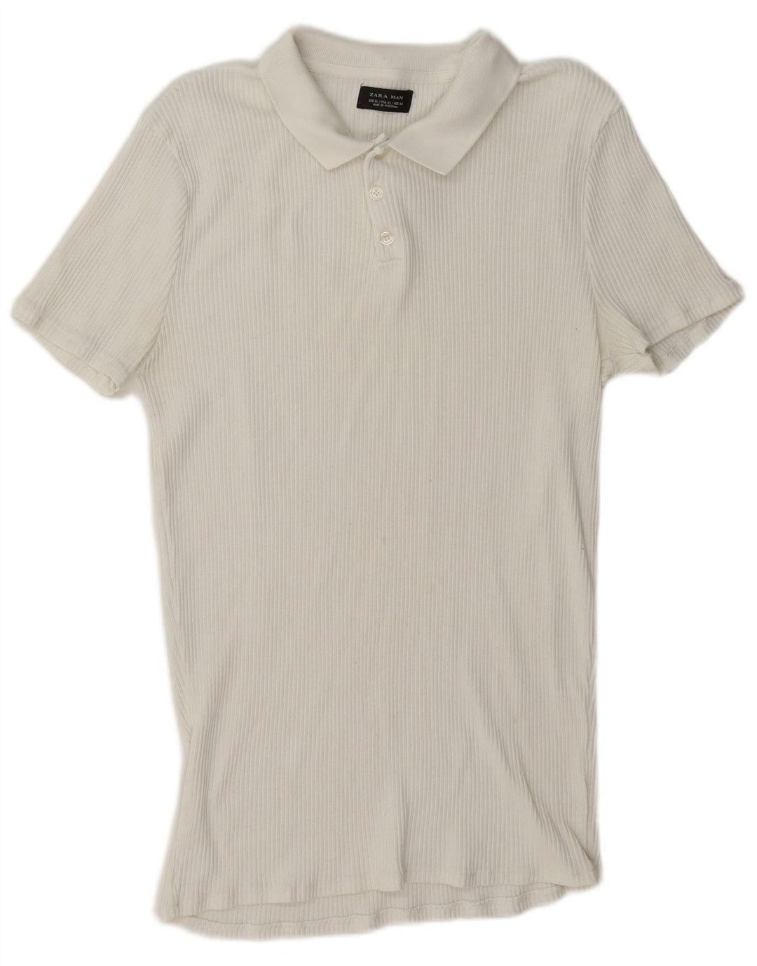 Zara Herren Poloshirt XL Weiß