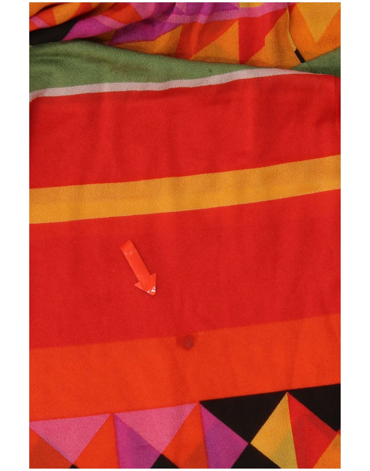 Vintage Damen Sonnenkleid UK 14 Groß Mehrfarbig Geometrisch