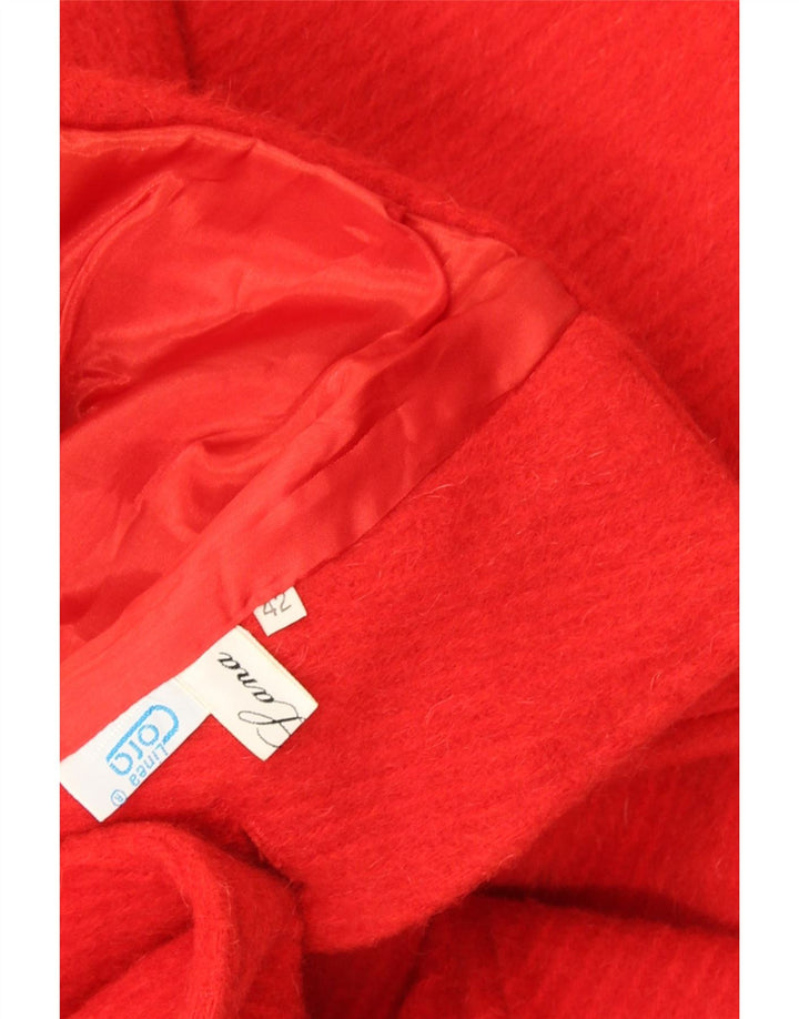 Vintage Damen 2-Knopf-Blazerjacke IT 42 Mittelrote Wolle