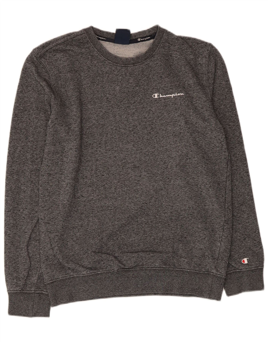 CHAMPION Herren-Sweatshirt-Pullover, klein, grau gesprenkelte Baumwolle