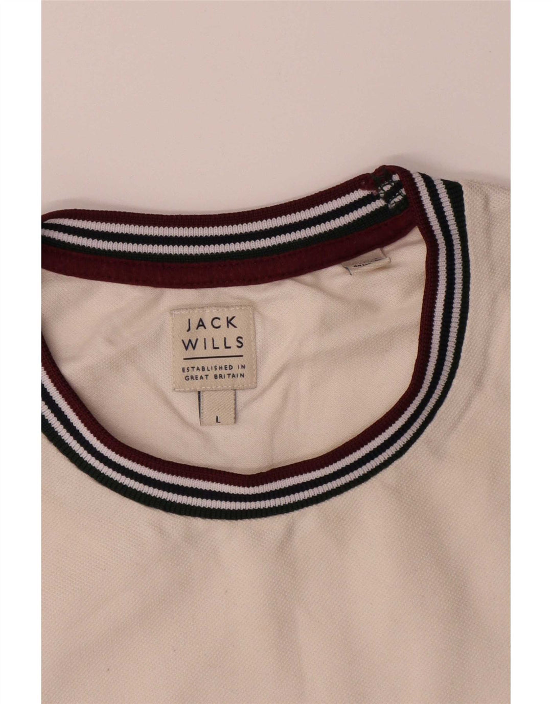 Jack Wills Herren-T-Shirt, groß, aus weißer Baumwolle