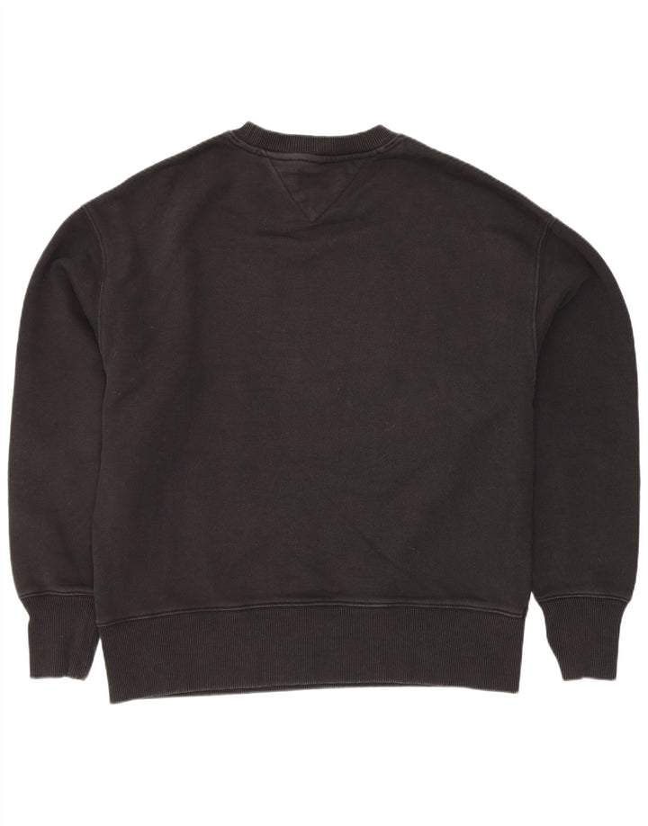 Tommy Hilfiger Herren-Sweatshirt mit Grafik, Größe S, schwarze Baumwolle