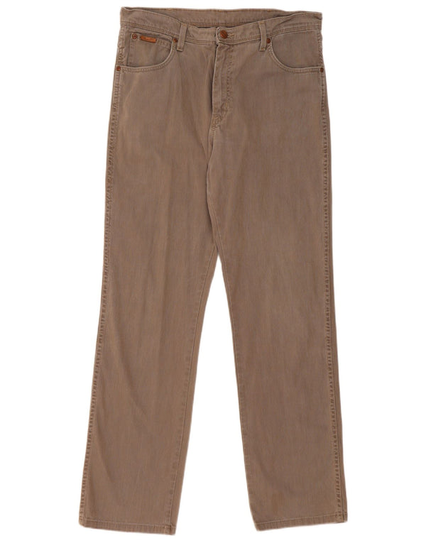 Wrangler Herren gerade Freizeithose W34 L32 braune Baumwolle