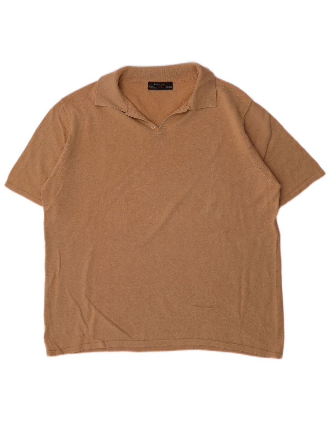 Zara Herren Poloshirt Large Beige