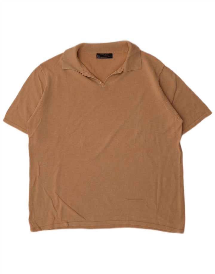 Zara Herren Poloshirt Large Beige