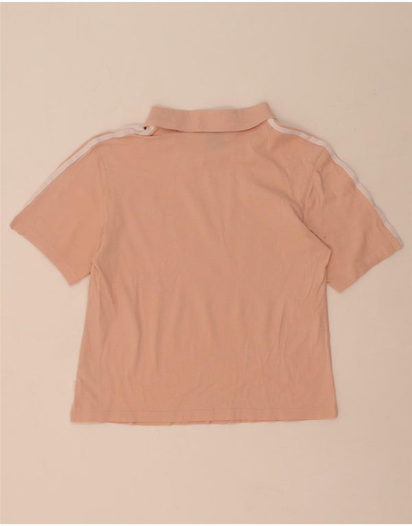 Adidas Womens Polo Shirt UK 12 Medium Pink Cotton
