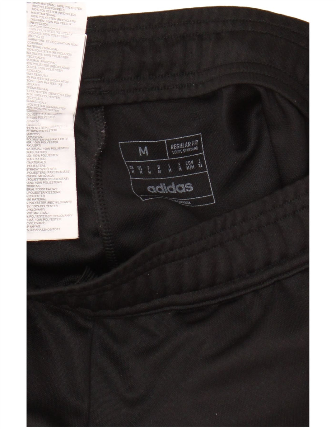 Adidas Herren-Trainingshose mit normaler Passform, mittelschwarzes Polyester