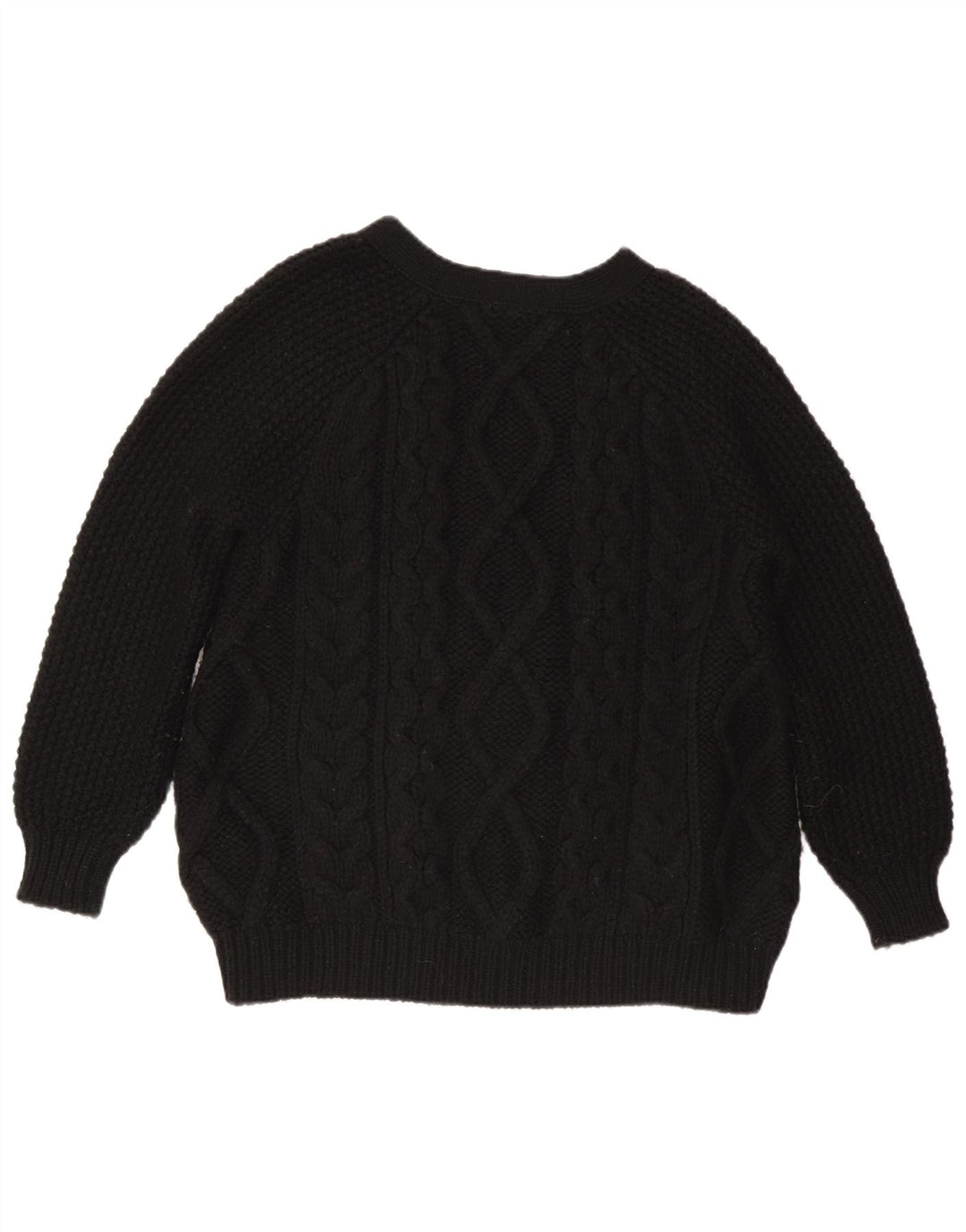 Stefanel Damen Strickjacke UK 14 Mittelschwarze Wolle