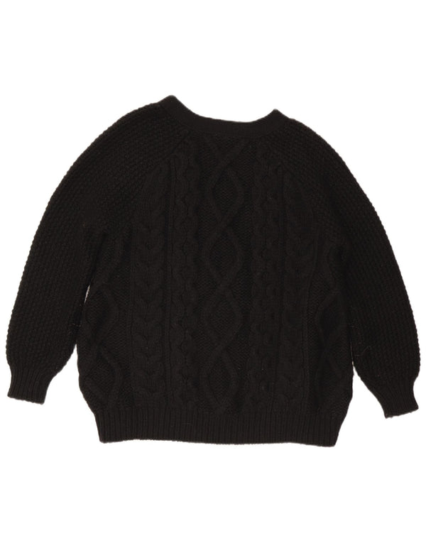 Stefanel Damen Strickjacke UK 14 Mittelschwarze Wolle