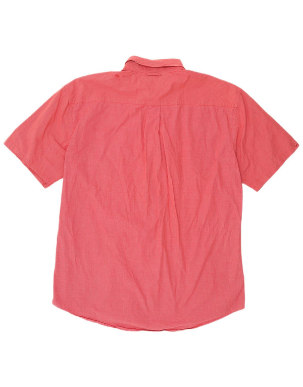 Tommy Hilfiger Herren-Kurzarmhemd XL aus roter Gingham-Baumwolle