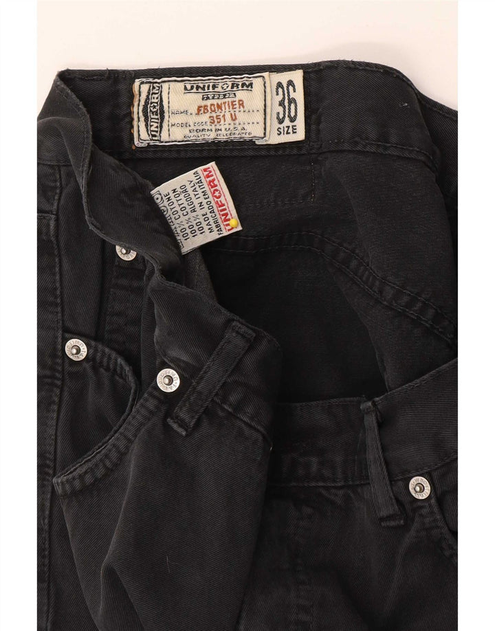 Uniform Herren Straight Jeans W36 L30 Schwarze Baumwolle