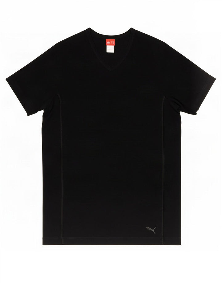Puma Herren T-Shirt Top Medium Schwarz Baumwolle