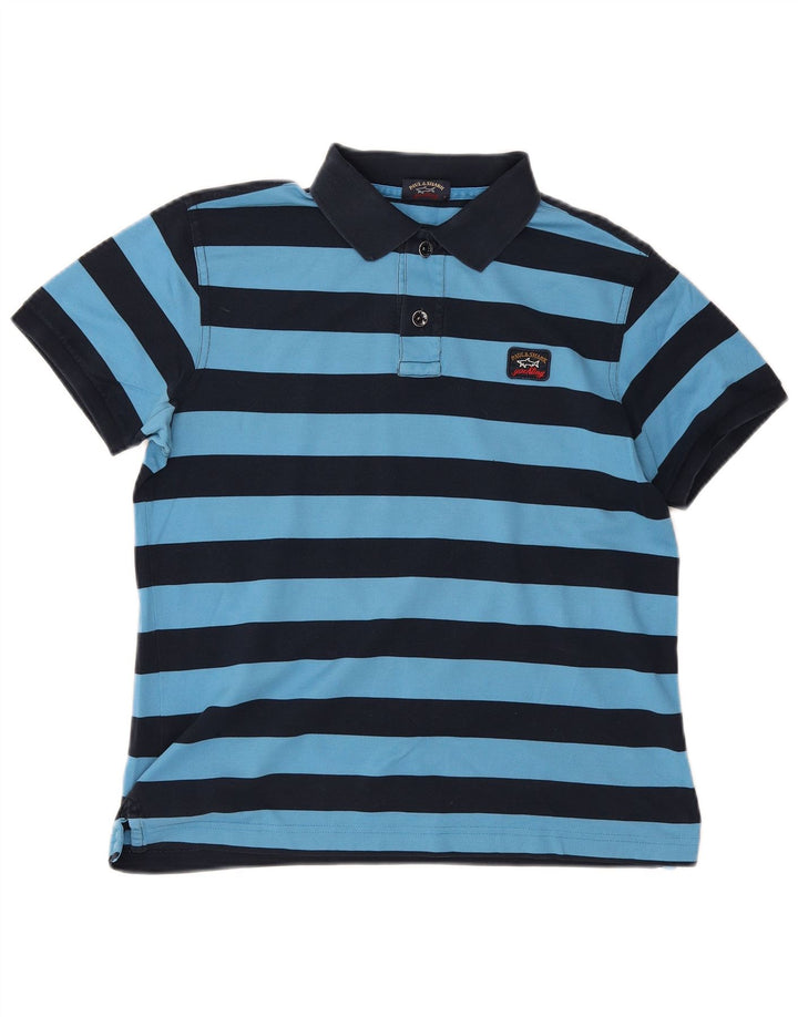 Paul & Shark Herren Poloshirt Mittelblau gestreift
