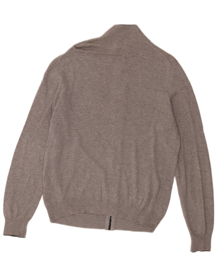 Gap Herren-Strickjacke aus mittelgrauer Baumwolle